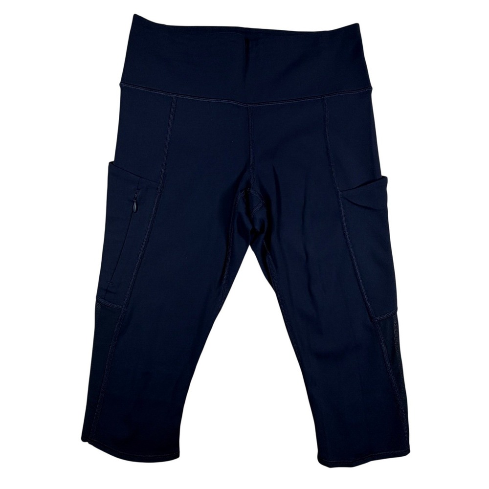 Athleta All In Crop Navy Blue High Rise Capri Leggings Women Size Small SP
